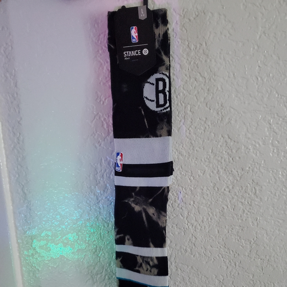Stance Brooklyn Nets 'Acid Wash' Sz Large Socks